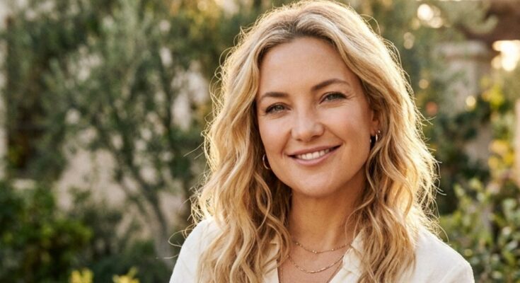 Kate Hudson, actress and Fabletics co-founder, professional portrait highlighting her career and entrepreneurial success